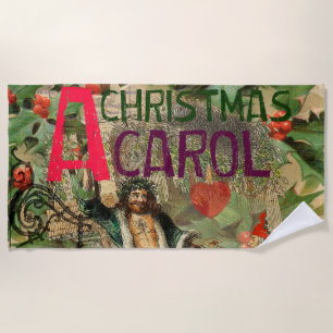 Toalha De Praia Impressão de Natal Carol Scrooge Foliday Art