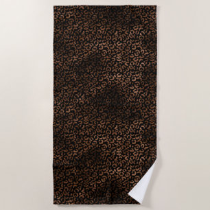 Toalha De Praia Impressão do Leopardo Preto Glam Brown
