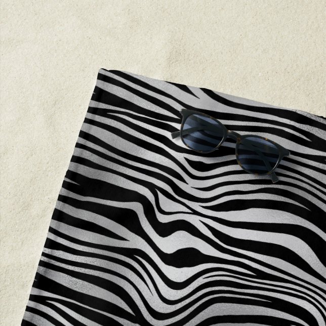 Toalha De Praia Impressão em Zebra Negra (In Situ)