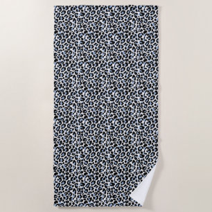 Toalha De Praia Impressão Leopardo Azul-Toalha de Praia