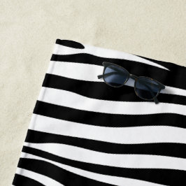Toalha De Praia Impressão Zebra, Banhas Zebra, Preto E Branco