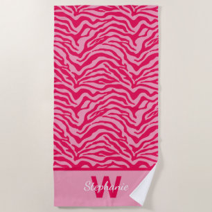Toalha De Praia Impressão Zebra Rosa