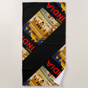 Toalha De Praia Índia poster de viagens índio vintage art