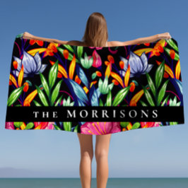 Toalha De Praia Informações gerais sobre padrão floral de nome de 