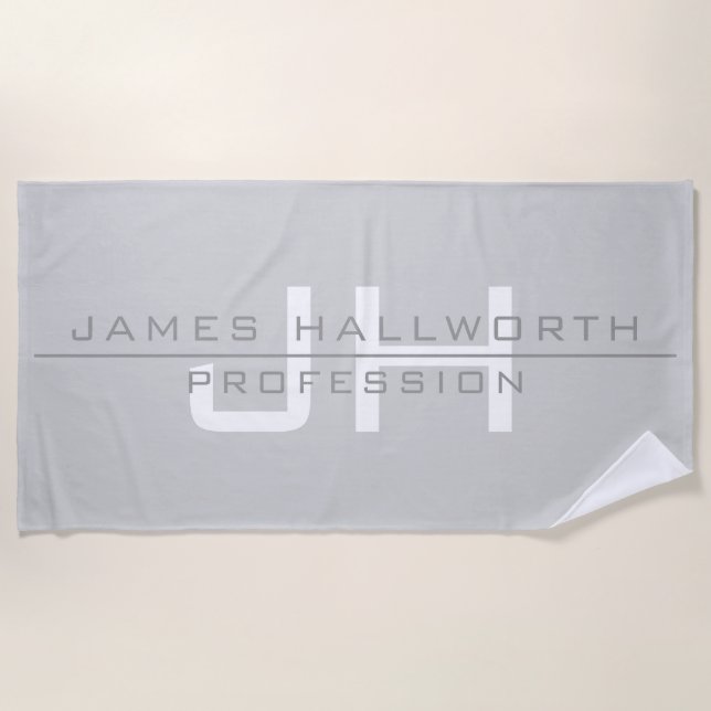 Toalha De Praia Iniciais Modernos (ou outro texto) em Monogramas (Frente)