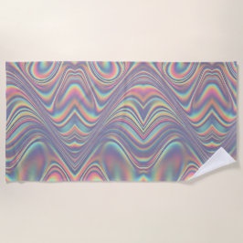 Toalha De Praia Iridescent Holographic Swirl Texture