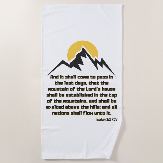 Toalha De Praia Isaiah 2:2 - Escritura de Bíblia KJV (Frente)