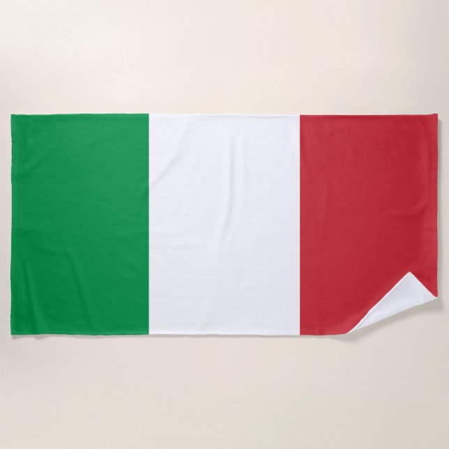 Toalha De Praia Itália Bandeira Patriótica Italiana (Frente)