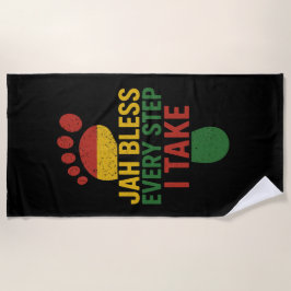 Toalha De Praia Jah Abençoe Cada Passo que Eu Tomo Rasta