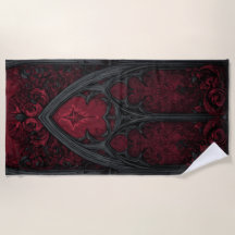 Janela Vermelha Gótica de Catedral – Arte Ornament