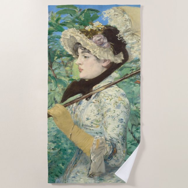 Toalha De Praia Jeanne (Primavera) Edouard Manet (Frente)