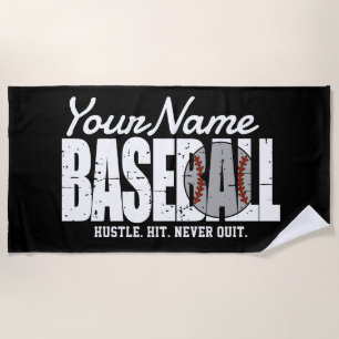 Toalha De Praia Jogador da Equipe Pinstripe do ADD do Baseball Ret