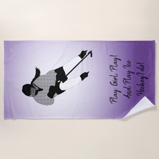 Toalha De Praia Jogador de Hóquei em Gelo (Frente)