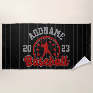 Toalha De Praia Jogo Jogador da Equipe Baseball de NOME Personaliz