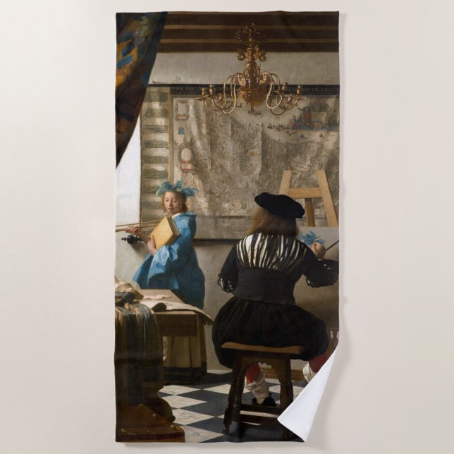 Toalha De Praia Johannes Vermeer - A Alegoria da Pintura (Frente)