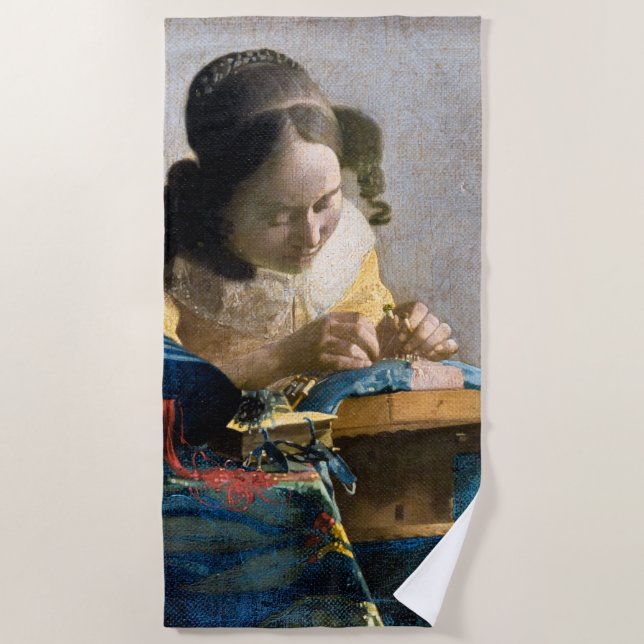 Toalha De Praia Johannes Vermeer - O Lacemaker (Frente)