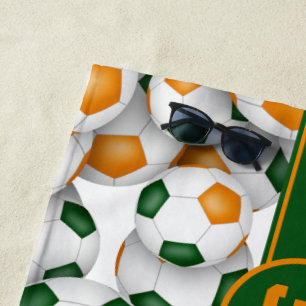 Toalha De Praia Jovens cor de laranja verde seleção de futebol col