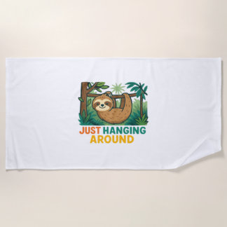 Toalha De Praia Just Hanging Around (Sleepy Sloth) Essential T-Shi
