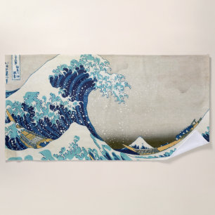 Toalha De Praia Katsushika Hokusai - A onda do Excelente de Kanaga