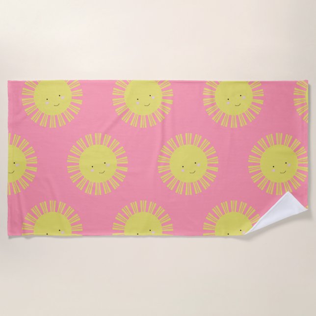 Toalha de Praia Kawaii Sun (Frente)