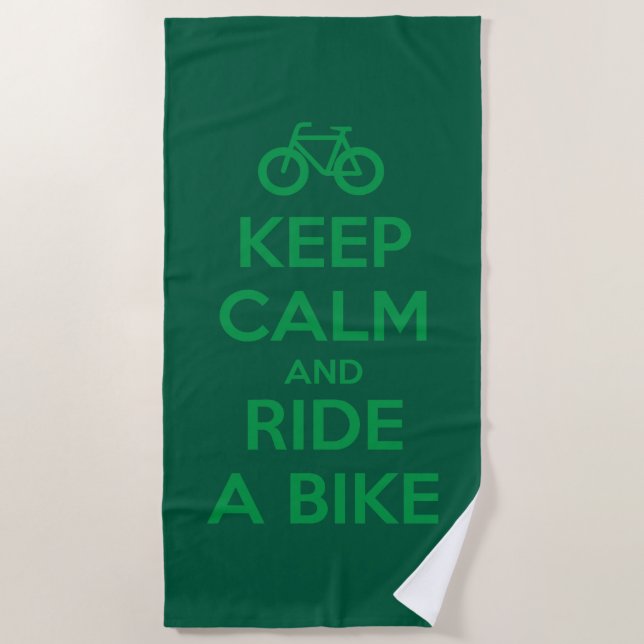 Toalha De Praia Keep Calm and Ride a Bike (Frente)