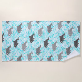 Toalha De Praia Keiki Watercolor Dolphin Wave