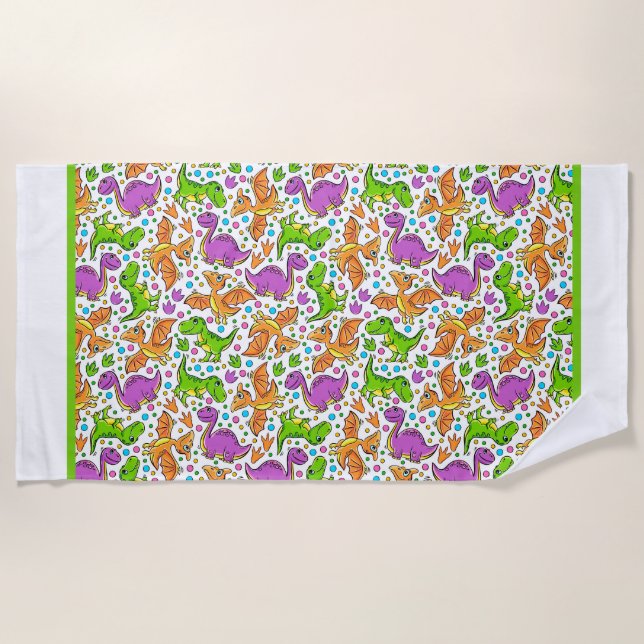 Toalha De Praia Kids Dinossauro Amigos (Frente)