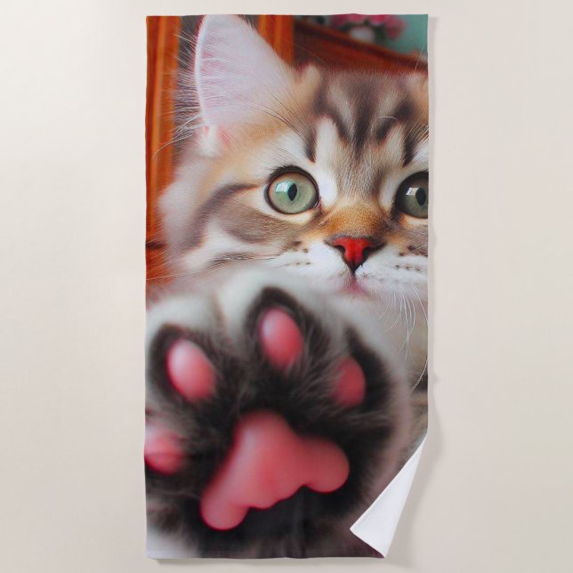 Toalha De Praia Kitten e Paw (Frente)