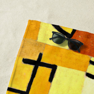 Toalha De Praia Klee - Caracteres em amarelo,