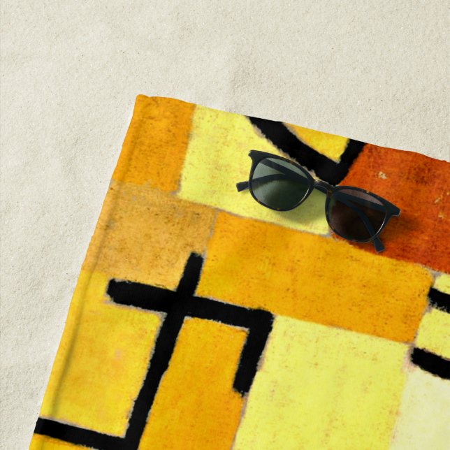 Toalha De Praia Klee - Caracteres em amarelo, (In Situ)