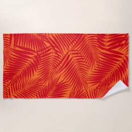 Toalha De Praia Kona Palms Hawaiian Leaf Tropical - Vermelho