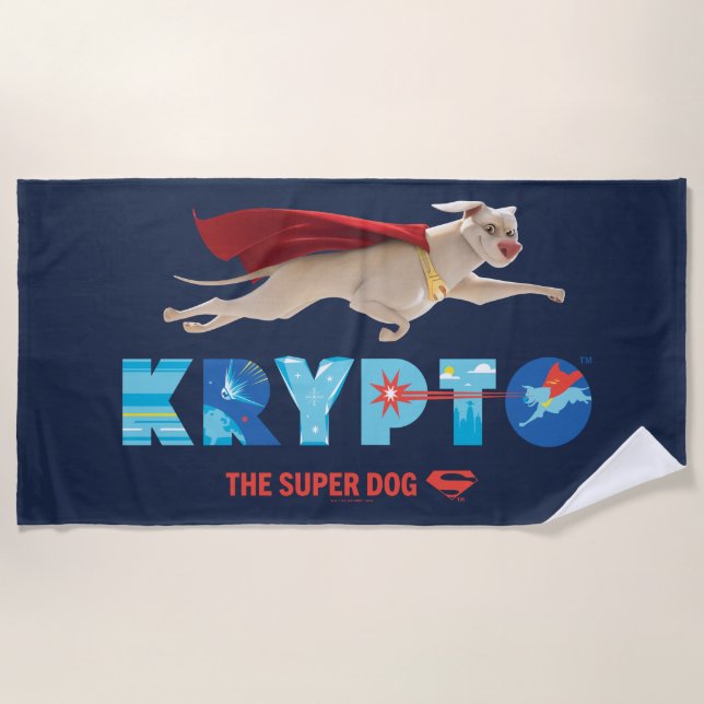 Toalha De Praia Krypto O Super Cão (Frente)