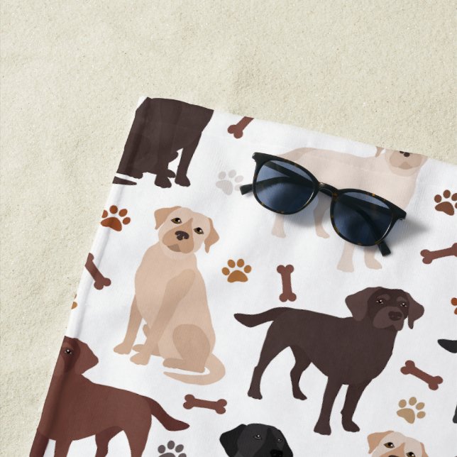 Toalha De Praia Labrador Retriever Paws e Bones Beach Towel (In Situ)