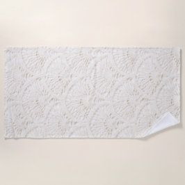 Toalha De Praia Lace Falsa Branco Creme