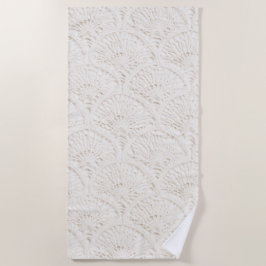 Toalha De Praia Lace Falsa Branco Creme