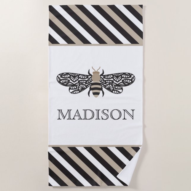 Toalha De Praia Lacewing Bee Personalised Beach Towel (Frente)