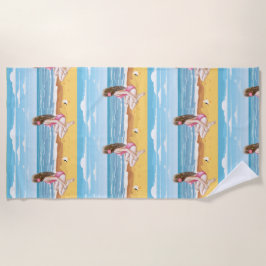 Toalha De Praia ladie na praia