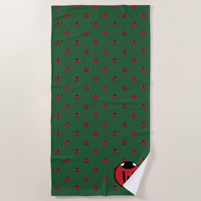 Toalha De Praia Ladybug Bolinhas Beach Towel (Frente)