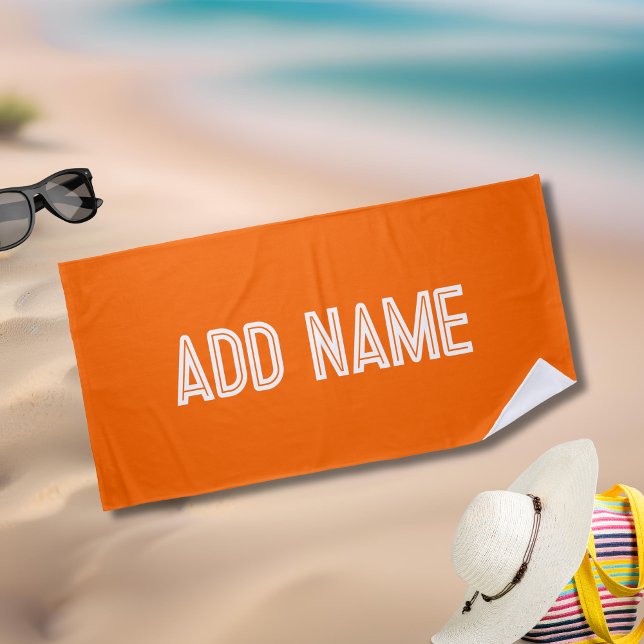 Toalha De Praia laranja brilhante - personalizado (Criador carregado)