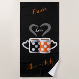 Toalha De Praia Laranja + Design ART de Trendência de Cor do Café