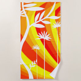Toalha De Praia Laranja e Branco