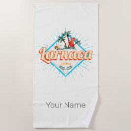 Toalha De Praia Larnaca Chipre Retro Cocktail Vintage Sunset