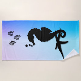 Toalha De Praia Lavanda Azul Cavalo do Mar