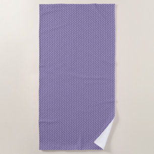 Toalha De Praia Lavanda de Herringbone listrada