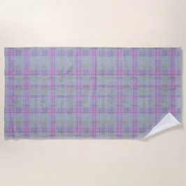Toalha De Praia Lavender Plaid Harmony 
