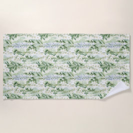 Toalha De Praia Lavender White Delphinium Flowers  