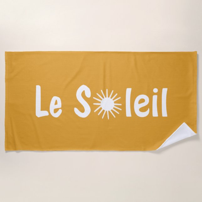 Toalha De Praia Le Soleil Sunshine francês Cores personalizadas  (Frente)