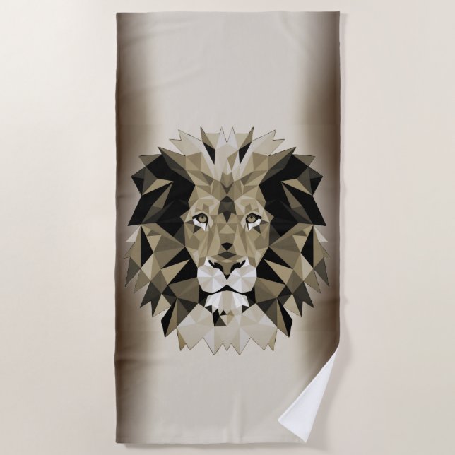 Toalha De Praia Leão na praia (Frente)