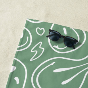 Toalha De Praia Legal sorriso face derretendo padrão de sorriso ve
