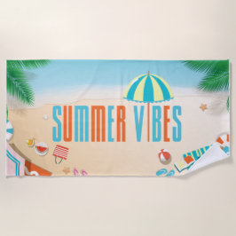 Toalha De Praia Legal Verão tropical vibes Summer Beach Towel